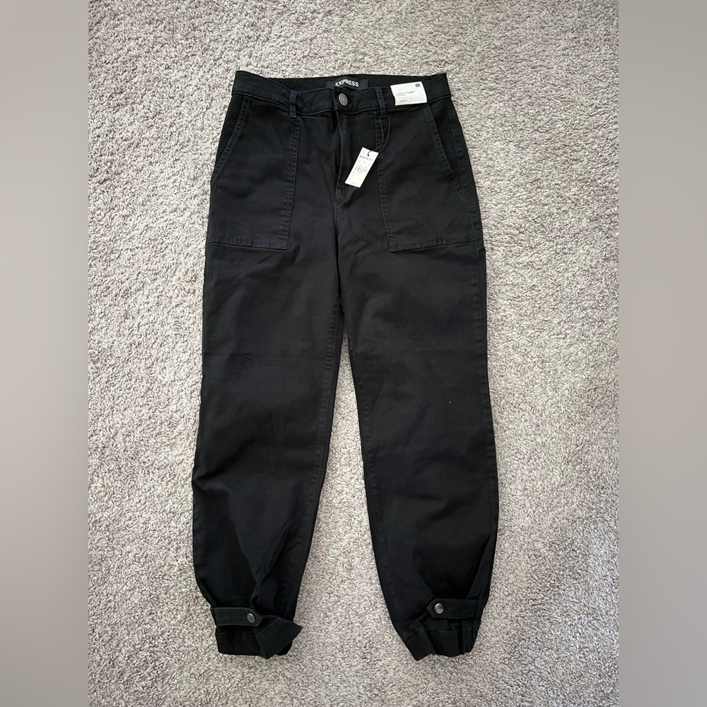 Express Black Cropped Straight Pants